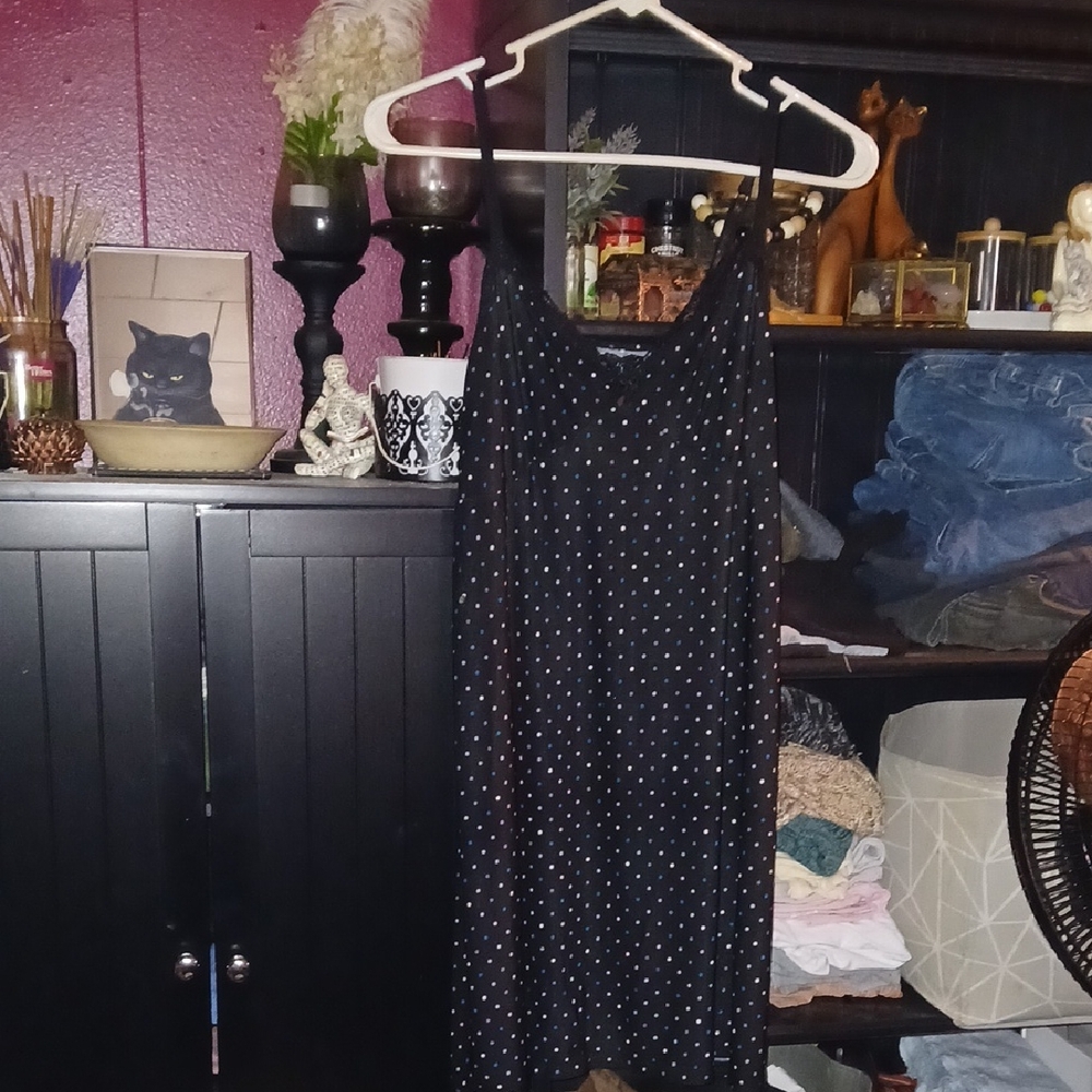 Elegant Black Polka Dot Slip Dress